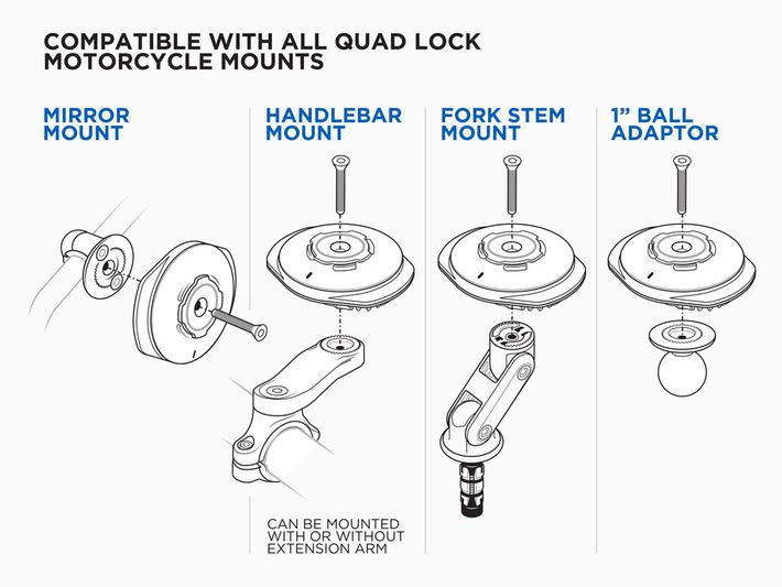 quad lock moto wireless charger